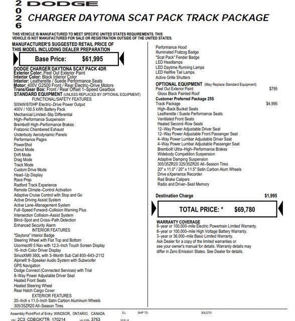 2026 Dodge Charger R/T Scat Pack